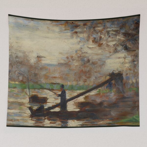 Item preview, Fisherman in a Moored Boat by Georges Seurat: Neo Impressionist Wall Art designed and sold by artofuniverse.