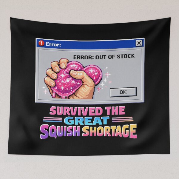 Item preview, Survived The Great Squish Shortage Retro Pixel Art designed and sold by SplashTastic.