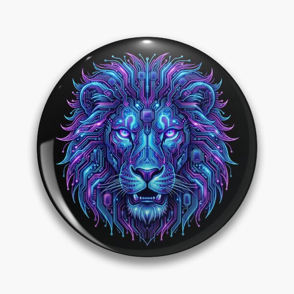 Item preview, Neon Circuit Lion designed and sold by Stickersdevelop.