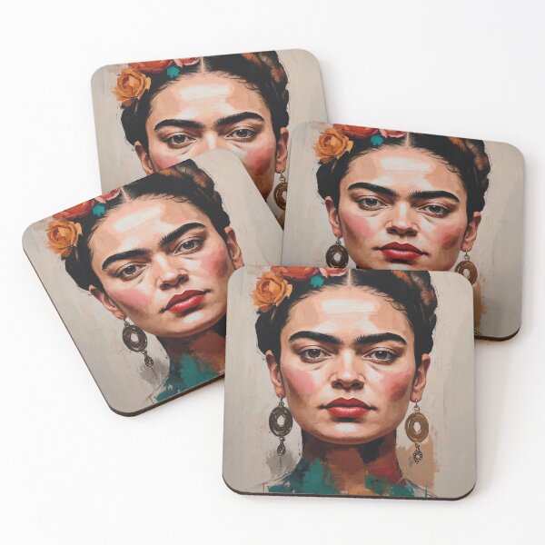 Item preview, Portrait of Frida Kahlo with roses designed and sold by paulrommer.