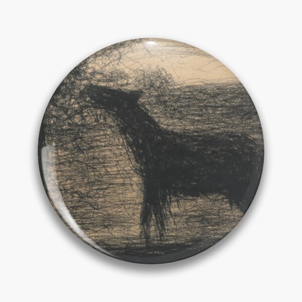 Item preview, Foal Le Poulain by Georges Seurat: Charcoal Equine Silhouette Poster designed and sold by artofuniverse.