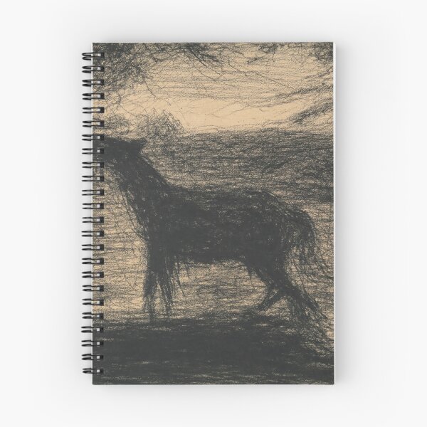 Item preview, Foal Le Poulain by Georges Seurat: Charcoal Equine Silhouette Poster designed and sold by artofuniverse.