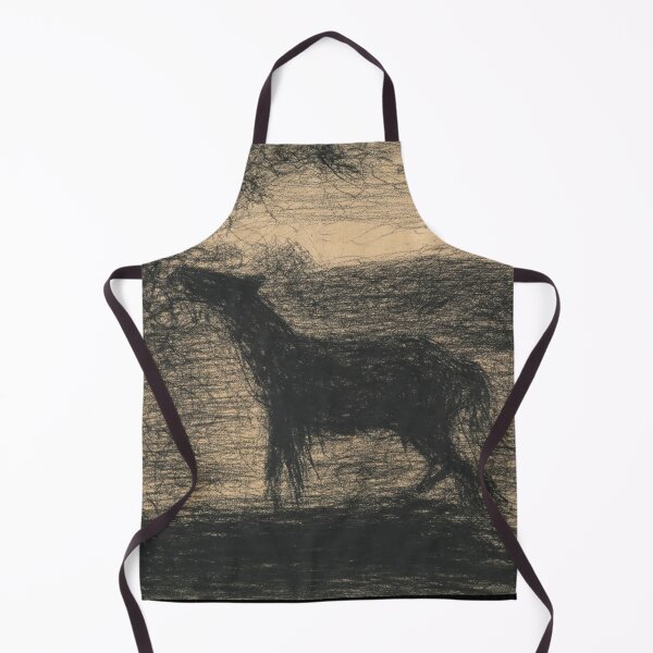 Item preview, Foal Le Poulain by Georges Seurat: Charcoal Equine Silhouette Poster designed and sold by artofuniverse.