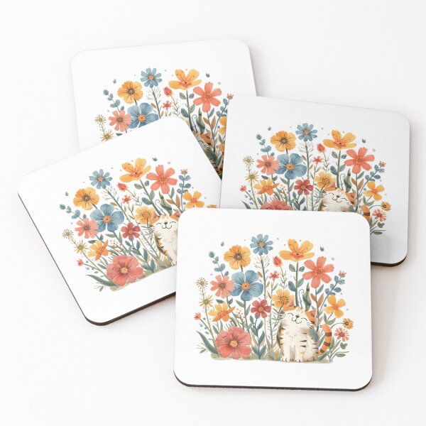 Item preview, Orange cat with flowers designed and sold by uunaa.