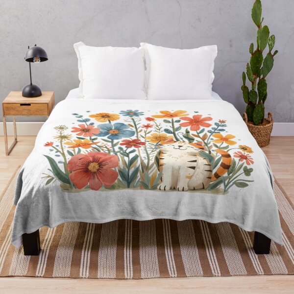 Item preview, Orange cat with flowers designed and sold by uunaa.