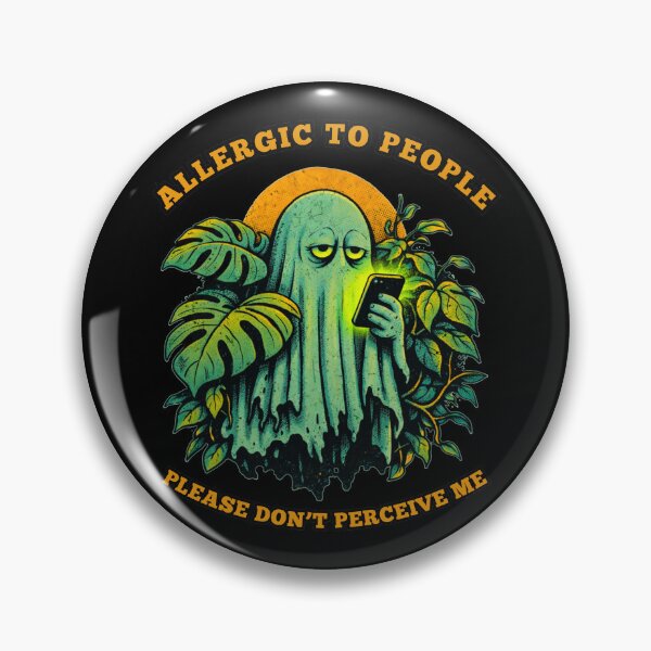 Item preview, Allergic to People Ghost Shirt – Funny Introvert Vintage Horror Tee designed and sold by Mythic Ink Studio.
