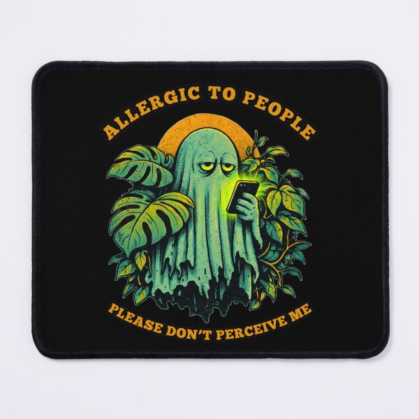 Item preview, Allergic to People Ghost Shirt – Funny Introvert Vintage Horror Tee designed and sold by Mythic Ink Studio.