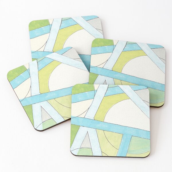 Item preview, Green Yellow Blue Geometric Pattern designed and sold by ColorWander.