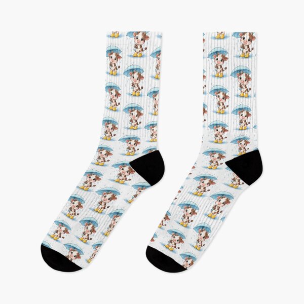 Item preview, Soft Rainy Day Cow Cartoon Aesthetic designed and sold by PriyankaSonara.