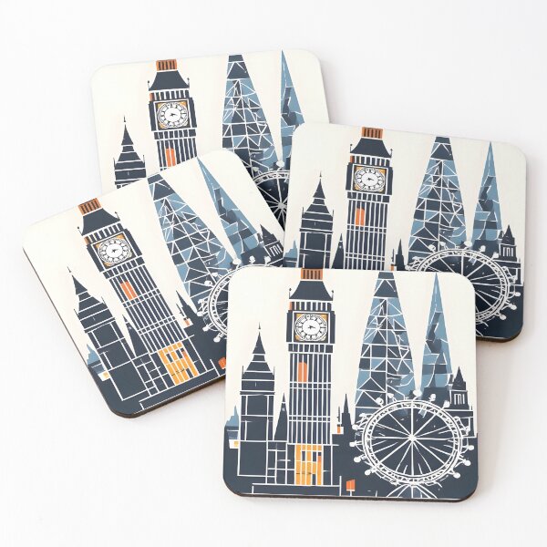 Item preview, Geometric London Skyline: Stylized Big Ben Art designed and sold by NUTMA Design.