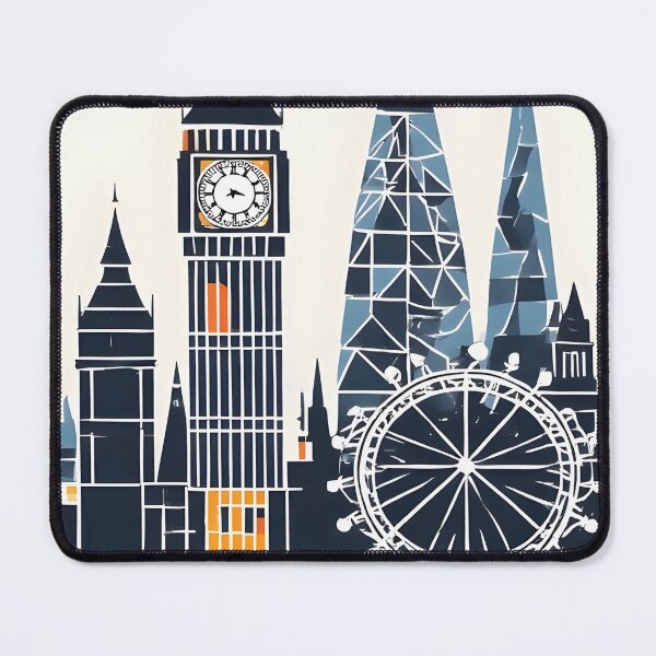 Item preview, Geometric London Skyline: Stylized Big Ben Art designed and sold by NUTMA Design.
