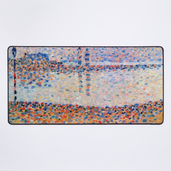 Item preview, Gravelines Channel by Georges Seurat: Neo Impressionist Pointillist Harbor Poster designed and sold by artofuniverse.