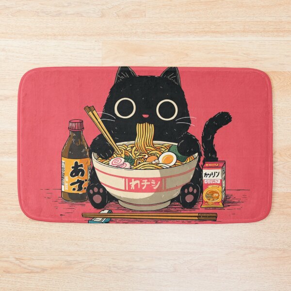 Item preview, Black Kitten Ramen Japanese Funny Graphic Tees Kawaii Cat Anime Gifts designed and sold by GrinGalore.