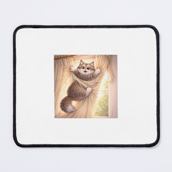 Item preview, Curtain Climber Cat designed and sold by LovelyCatGalaxy.