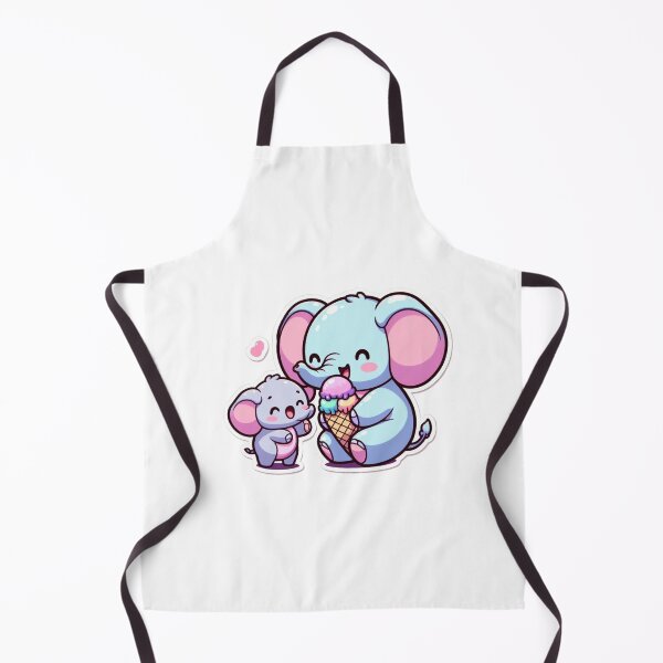 Item preview, Cute Baby Elephant Eating Ice Cream With Parent-Kawaii Animal Cartoon Sticker designed and sold by carestazafeli.
