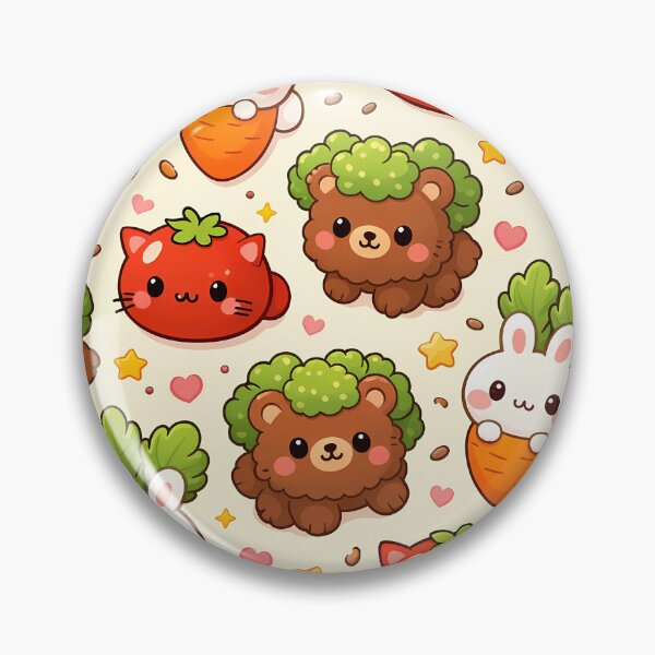 Item preview, Kawaii Vegetable Animal Friends Seamless Pattern designed and sold by aminz4.