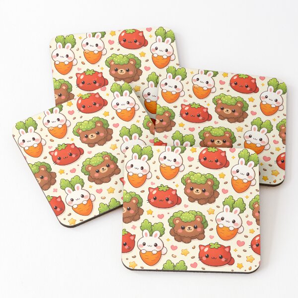 Item preview, Kawaii Vegetable Animal Friends Seamless Pattern designed and sold by aminz4.
