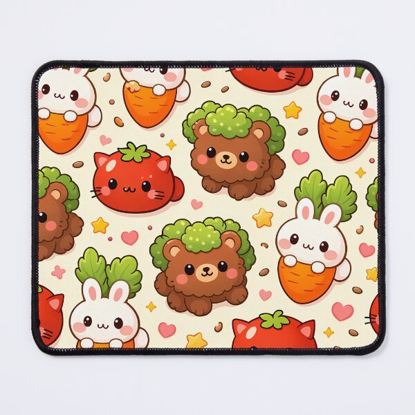 Item preview, Kawaii Vegetable Animal Friends Seamless Pattern designed and sold by aminz4.