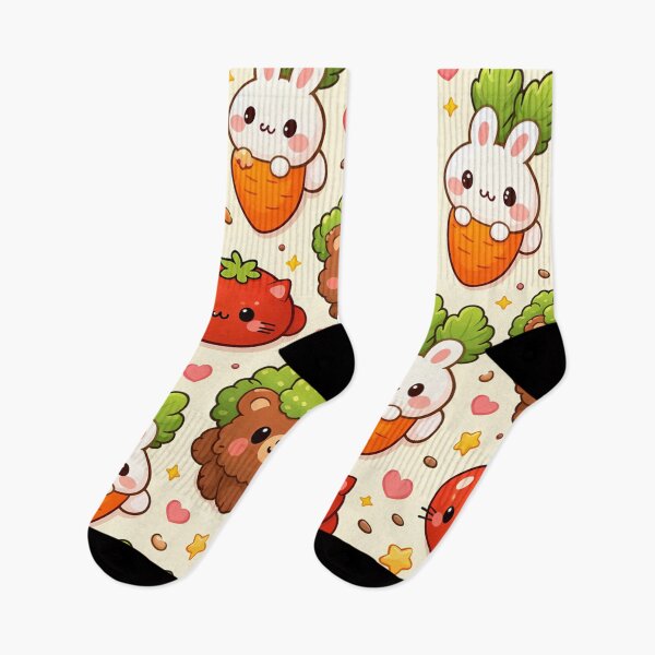 Item preview, Kawaii Vegetable Animal Friends Seamless Pattern designed and sold by aminz4.