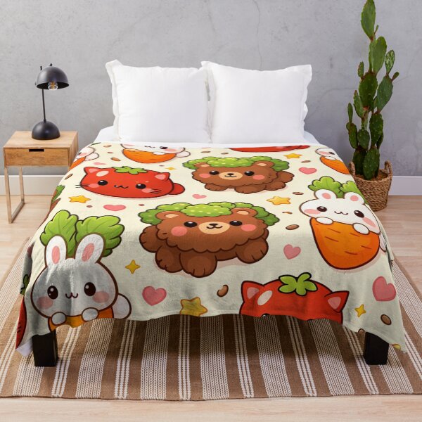 Item preview, Kawaii Vegetable Animal Friends Seamless Pattern designed and sold by aminz4.