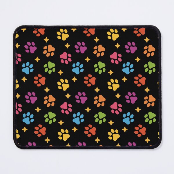 Item preview, Colorful paws in black pattern designed and sold by Erika Vaigel Creations.