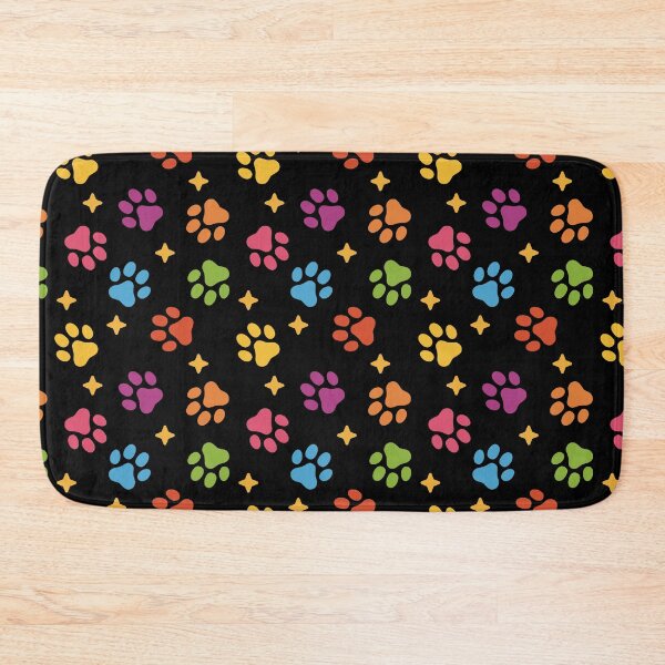 Item preview, Colorful paws in black pattern designed and sold by Erika Vaigel Creations.