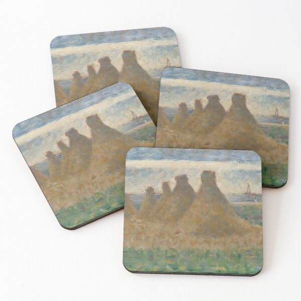Item preview, Haystacks by Georges Seurat: Neo Impressionist Landscape Fine Art Printv designed and sold by artofuniverse.