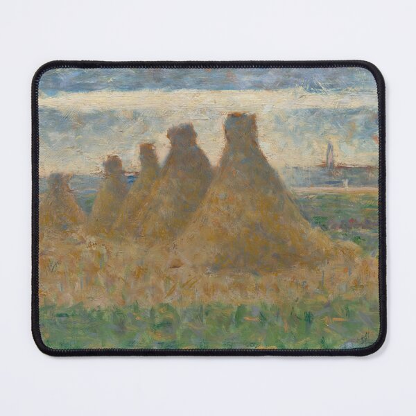 Item preview, Haystacks by Georges Seurat: Neo Impressionist Landscape Fine Art Printv designed and sold by artofuniverse.