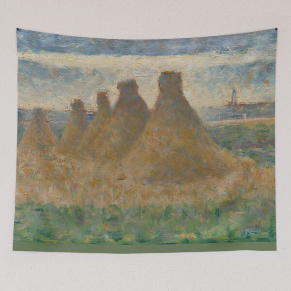 Item preview, Haystacks by Georges Seurat: Neo Impressionist Landscape Fine Art Printv designed and sold by artofuniverse.