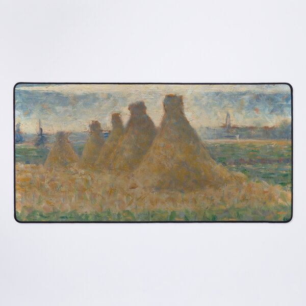 Item preview, Haystacks by Georges Seurat: Neo Impressionist Landscape Fine Art Printv designed and sold by artofuniverse.