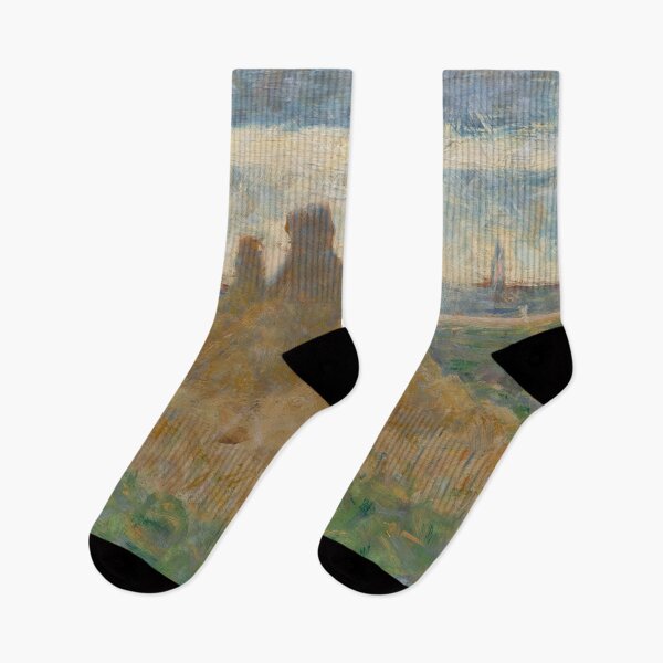 Item preview, Haystacks by Georges Seurat: Neo Impressionist Landscape Fine Art Printv designed and sold by artofuniverse.