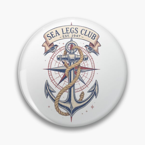 Item preview, Sea Legs Club – Vintage Nautical Anchor & Compass  designed and sold by MWSailingClub.