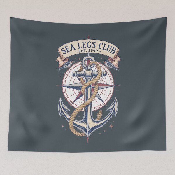Item preview, Sea Legs Club – Vintage Nautical Anchor & Compass  designed and sold by MWSailingClub.