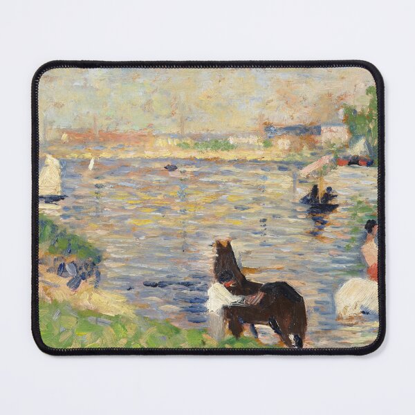 Item preview, Horses in the Water by Georges Seurat: Neo Impressionist River Scene Poster designed and sold by artofuniverse.
