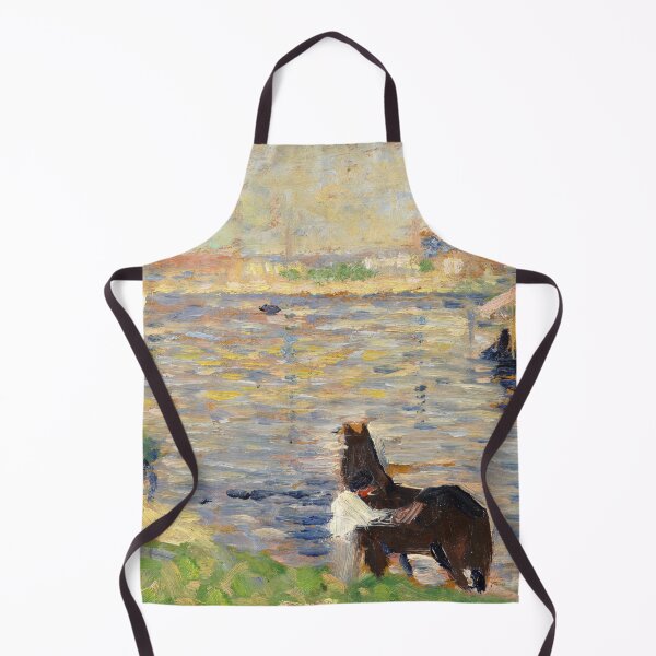 Item preview, Horses in the Water by Georges Seurat: Neo Impressionist River Scene Poster designed and sold by artofuniverse.