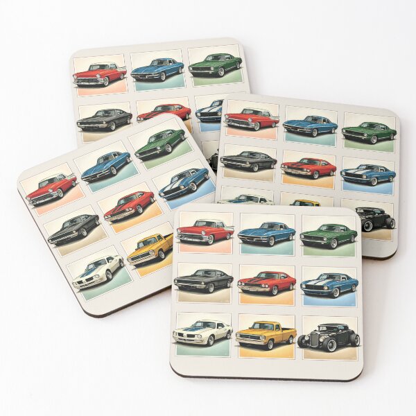 Item preview, Vintage Classic Cars Grid Retro Collection designed and sold by Retro Arabica.
