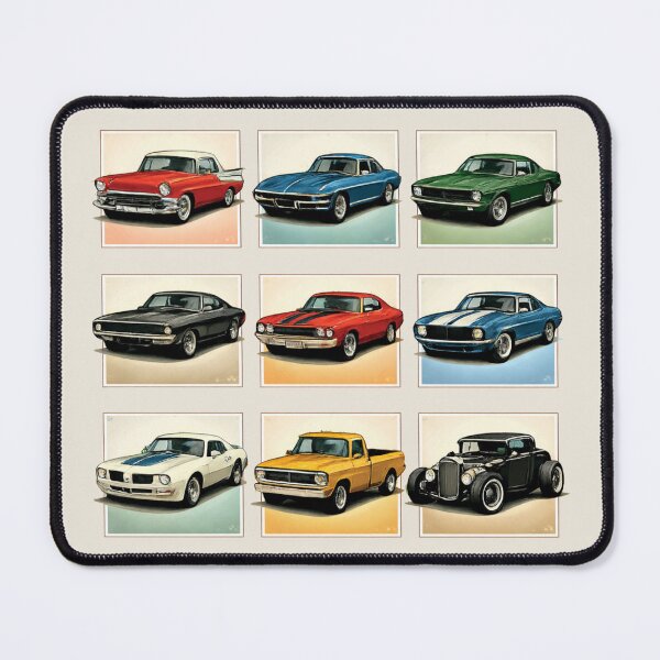 Item preview, Vintage Classic Cars Grid Retro Collection designed and sold by Retro Arabica.