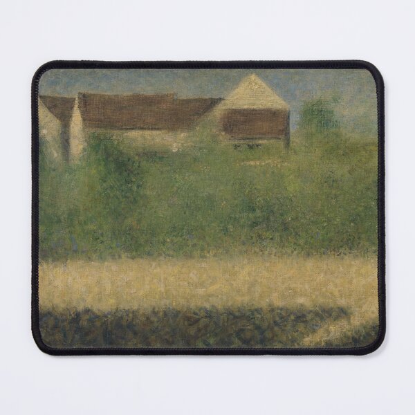 Item preview, Houses and Garden by Georges Seurat: Minimalist Pointillist Landscape Poster designed and sold by artofuniverse.
