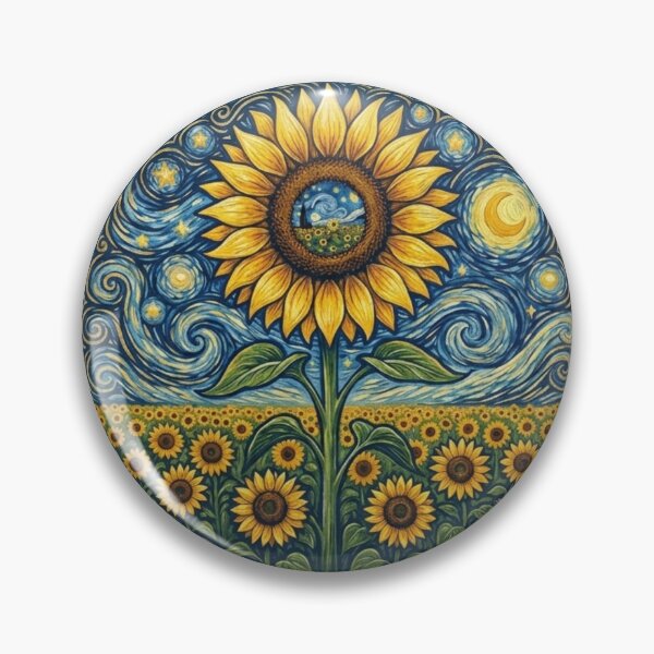 Item preview, Vincent's Sunflower Starry Dream Van Gogh Art designed and sold by Crafty Indrani.