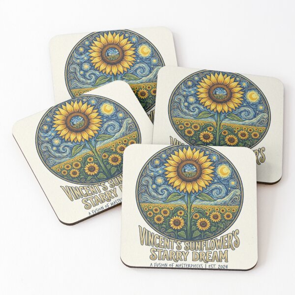 Item preview, Vincent's Sunflower Starry Dream Van Gogh Art designed and sold by Crafty Indrani.