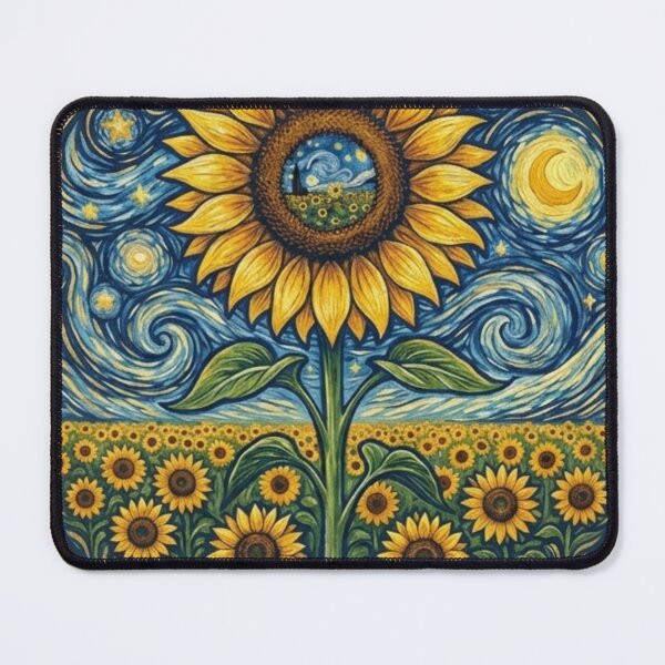 Item preview, Vincent's Sunflower Starry Dream Van Gogh Art designed and sold by Crafty Indrani.