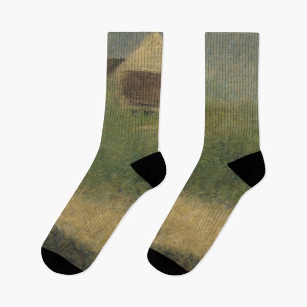 Item preview, Houses and Garden by Georges Seurat: Minimalist Pointillist Landscape Poster designed and sold by artofuniverse.