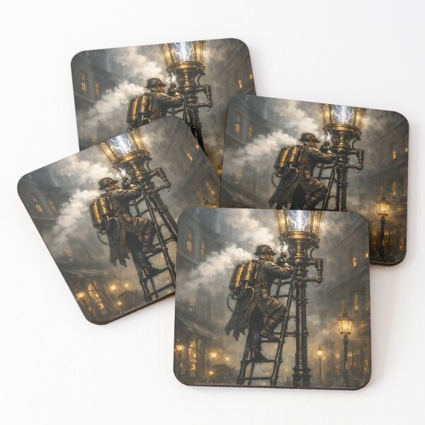 Item preview, The Street-Lamp Lighter’s Ascent - Victorian Steampunk designed and sold by bapupa.