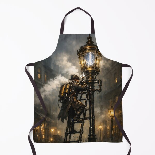 Item preview, The Street-Lamp Lighter’s Ascent - Victorian Steampunk designed and sold by bapupa.