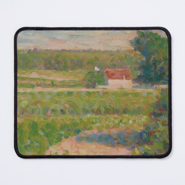Item preview, La Maison Au Toit Rouge by Georges Seurat: Neo Impressionist Country Landscape designed and sold by artofuniverse.