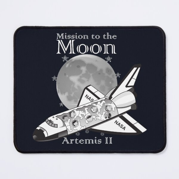 Item preview, Artemis II Lunar Mission Emblem - Astronaut & Moon Orbit Digital Art designed and sold by Yasmine Mohammed.