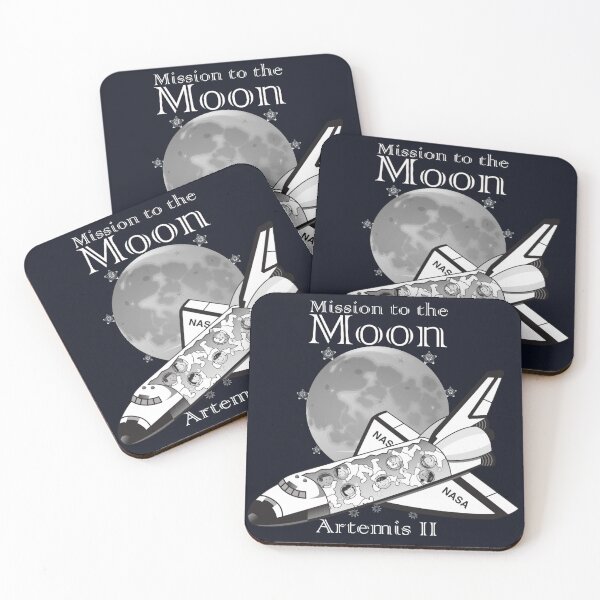 Item preview, Artemis II Lunar Mission Emblem - Astronaut & Moon Orbit Digital Art designed and sold by Yasmine Mohammed.