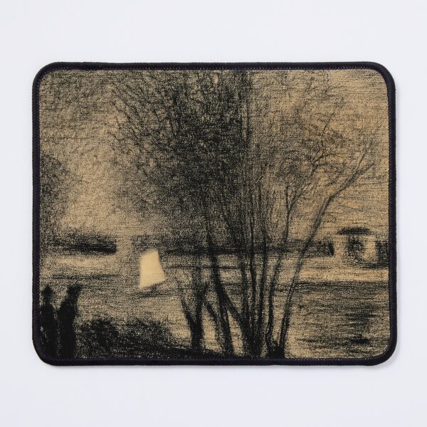 Item preview, La Voile Blanche by Georges Seurat: Twilight Riverside Fine Art Poster designed and sold by artofuniverse.