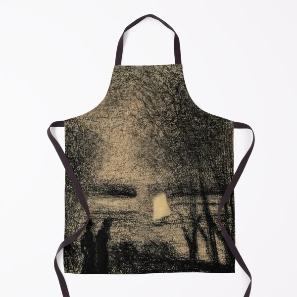 Item preview, La Voile Blanche by Georges Seurat: Twilight Riverside Fine Art Poster designed and sold by artofuniverse.