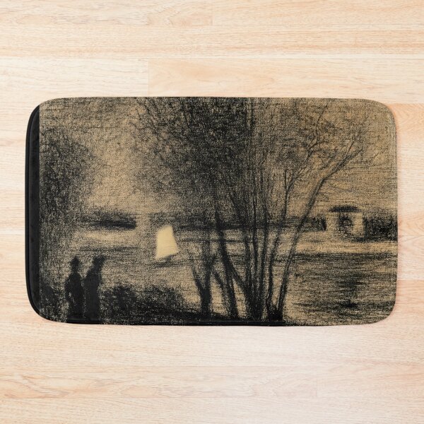 Item preview, La Voile Blanche by Georges Seurat: Twilight Riverside Fine Art Poster designed and sold by artofuniverse.